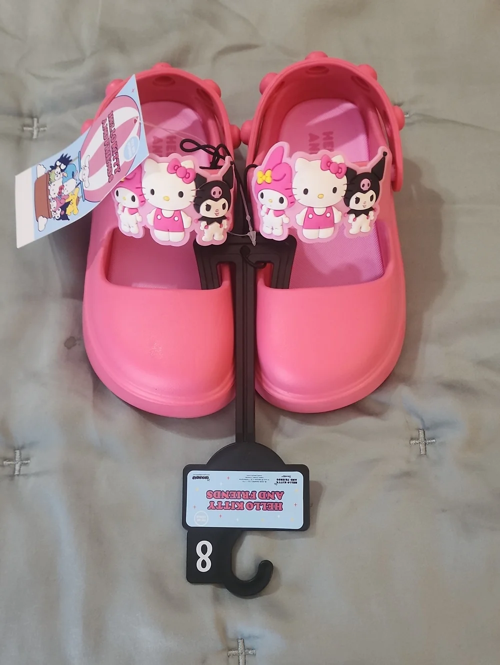 Hello Kitty Bright Pink Kids Clog Sandals with Character Charms